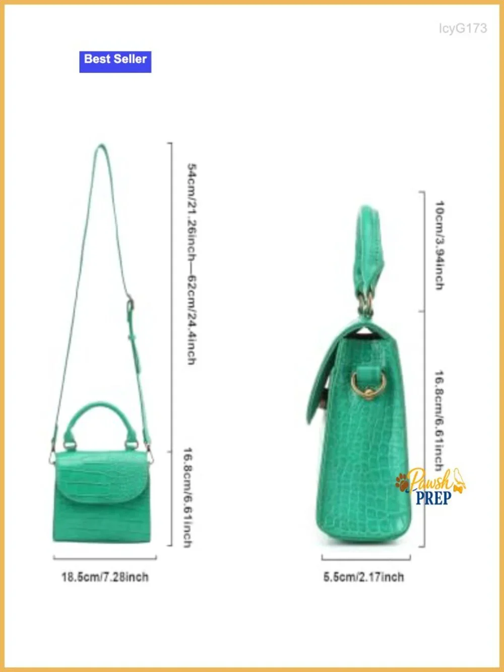 Vegan Leather Croc-Embossed Satchel Crossbody Bag with Detachable Strap